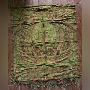 Green and Red Paisley Scarf